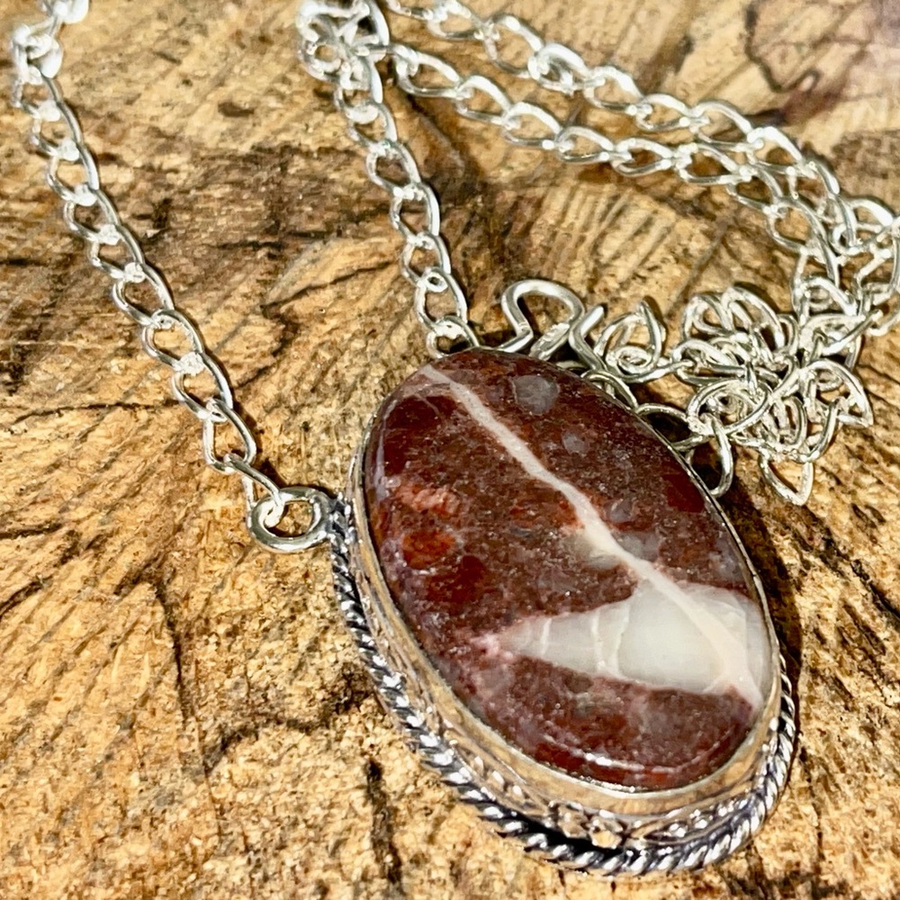 Coconut Jasper Pendant Necklace “Calming Stone” - Picture 4 of 14